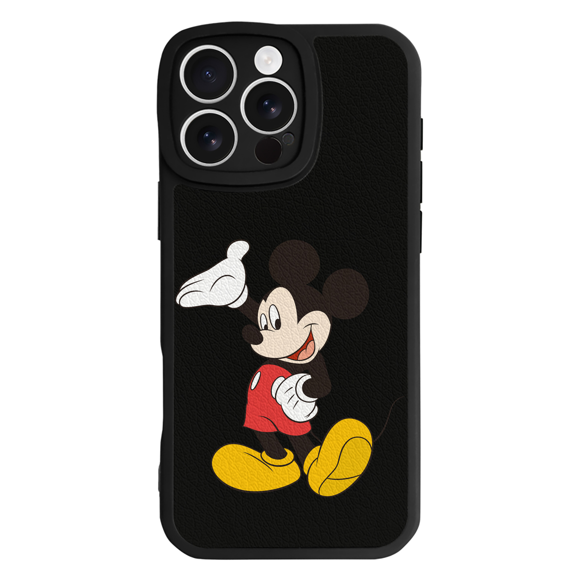 （画像用） ミッキーマウス Mickey Mouse 【iPhone 16シリーズ対応】シリコンスマホケース（レザー調） 材質：シリコン